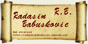 Radašin Babušković vizit kartica